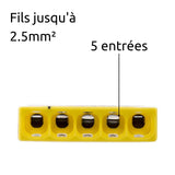 Mini borne S2273 avec 2/3/5/8 entrées et conducteurs 2,5mm² - Wago