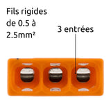 Lot de 10/15 bornes S2273 - 2/3/5/8 conducteurs 2.5mm² - Wago