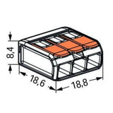 Borne de raccordement S221 - 2/3/5 conducteurs leviers 4mm² - Wago