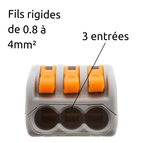 Lot de 30/50 bornes automatiques à cliquet S222 - 2/3/5 entrées  4mm² - Wago