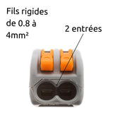 Bornes automatiques à cliquet S222 - fils rigides et souples 4mm² - Wago