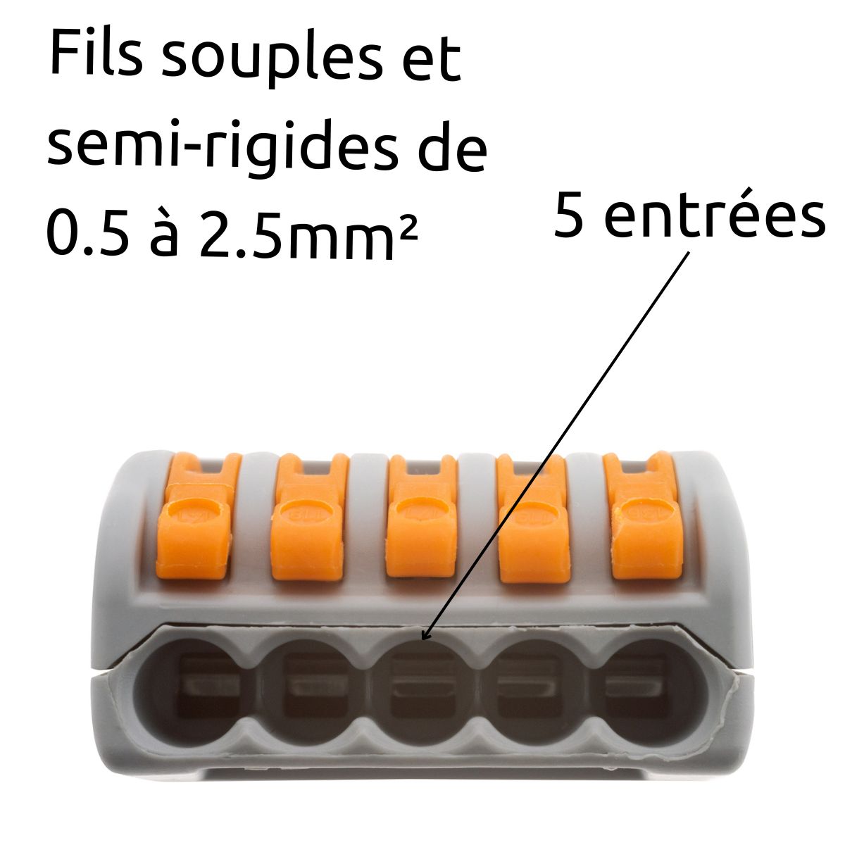 Bornes automatiques à cliquet S222 - fils rigides et souples 4mm² - Wago