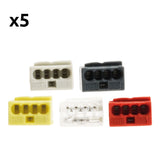 Lot de 5 bornes de raccordement S243 - Conducteurs souples et rigides - 0.6 à 0.8 mm² - 4 pôles - Wago