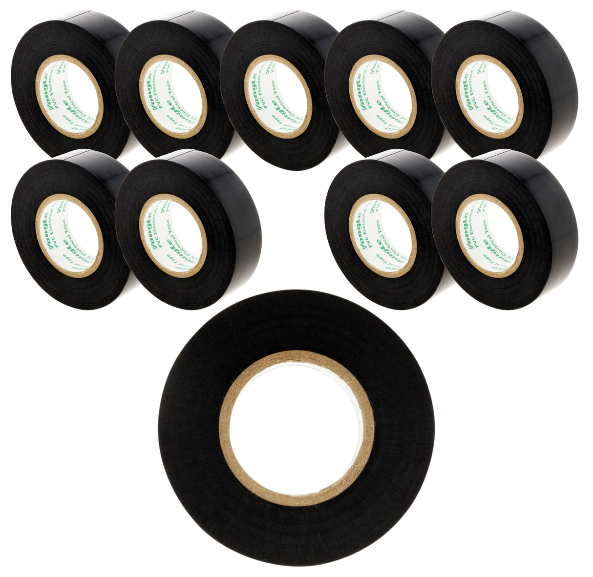 Lot de 10 rouleaux adhésifs 19mm x 20m Noir