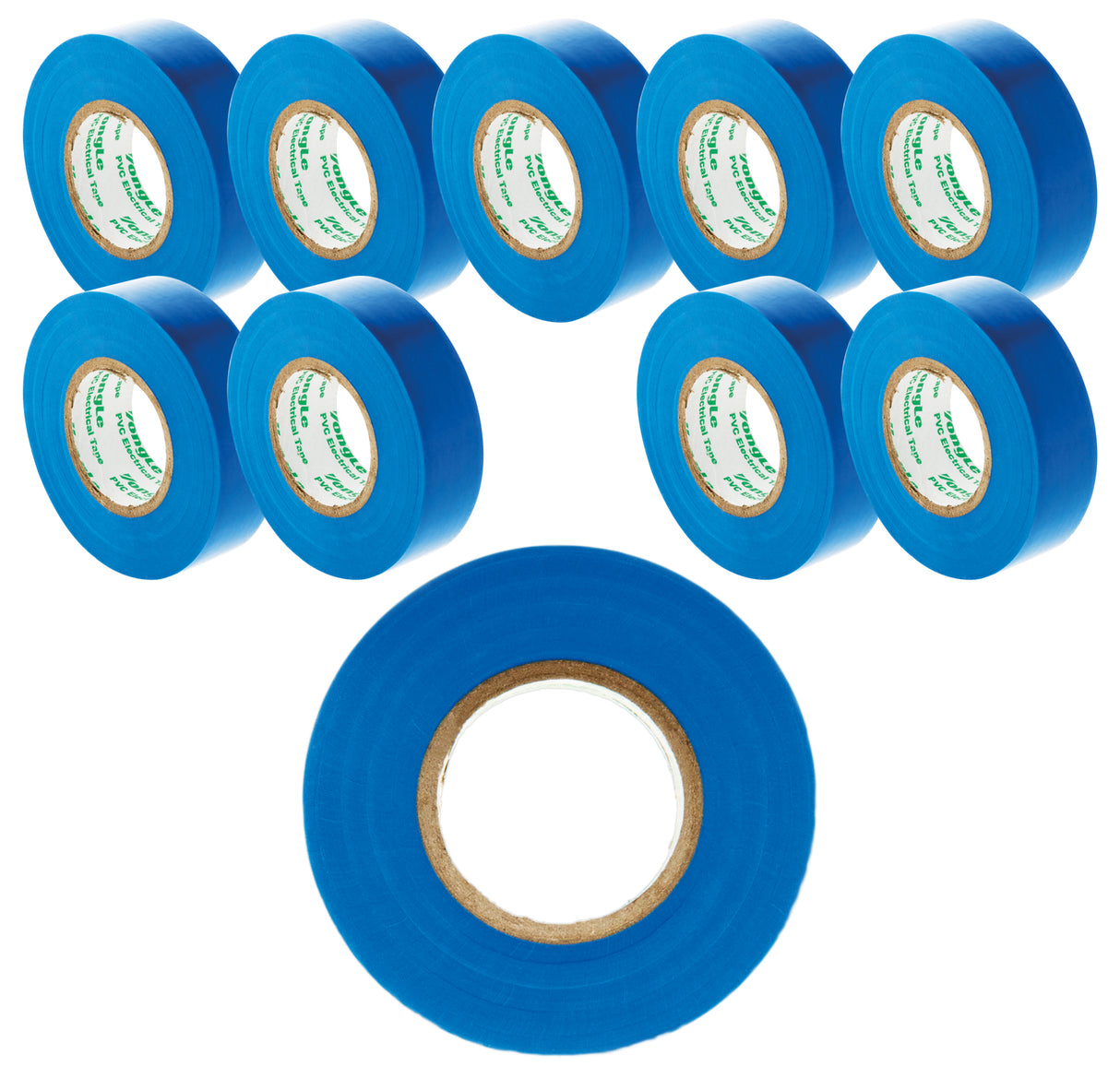 Lot de 10 rouleaux adhésifs 19 mm x 20m Bleu