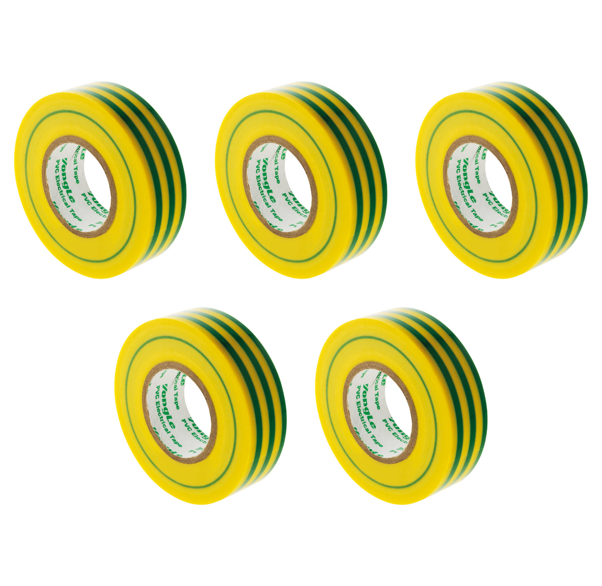 Lot de 5 rouleaux adhésifs 19mm x 20m - Vert/Jaune