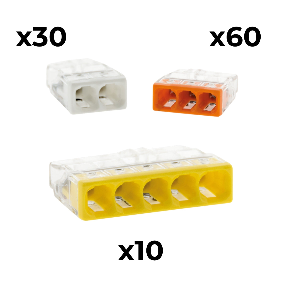 Lot de 50/100 bornes 2/3/5 entrées Wago