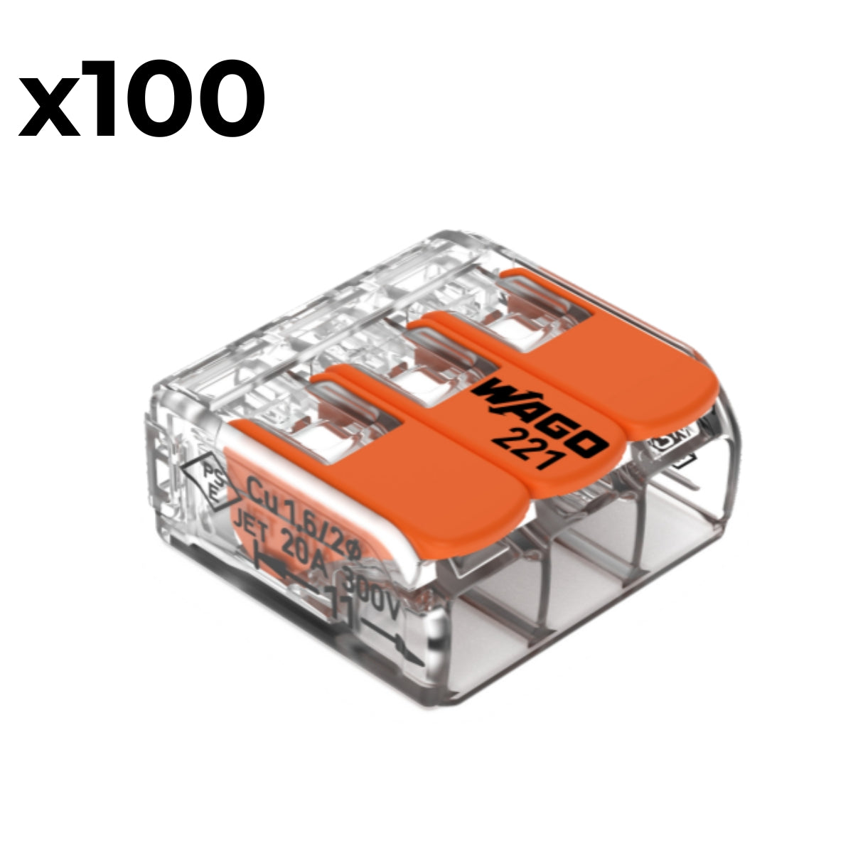 Boite de 5/10 bornes 2/3/5 entrées 221 Wago