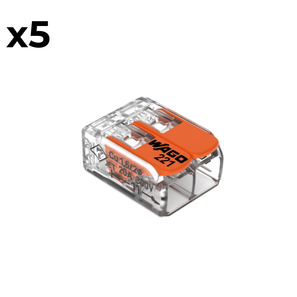 Sachet de 2/3/5 bornes 2 entrées S221 - Wago