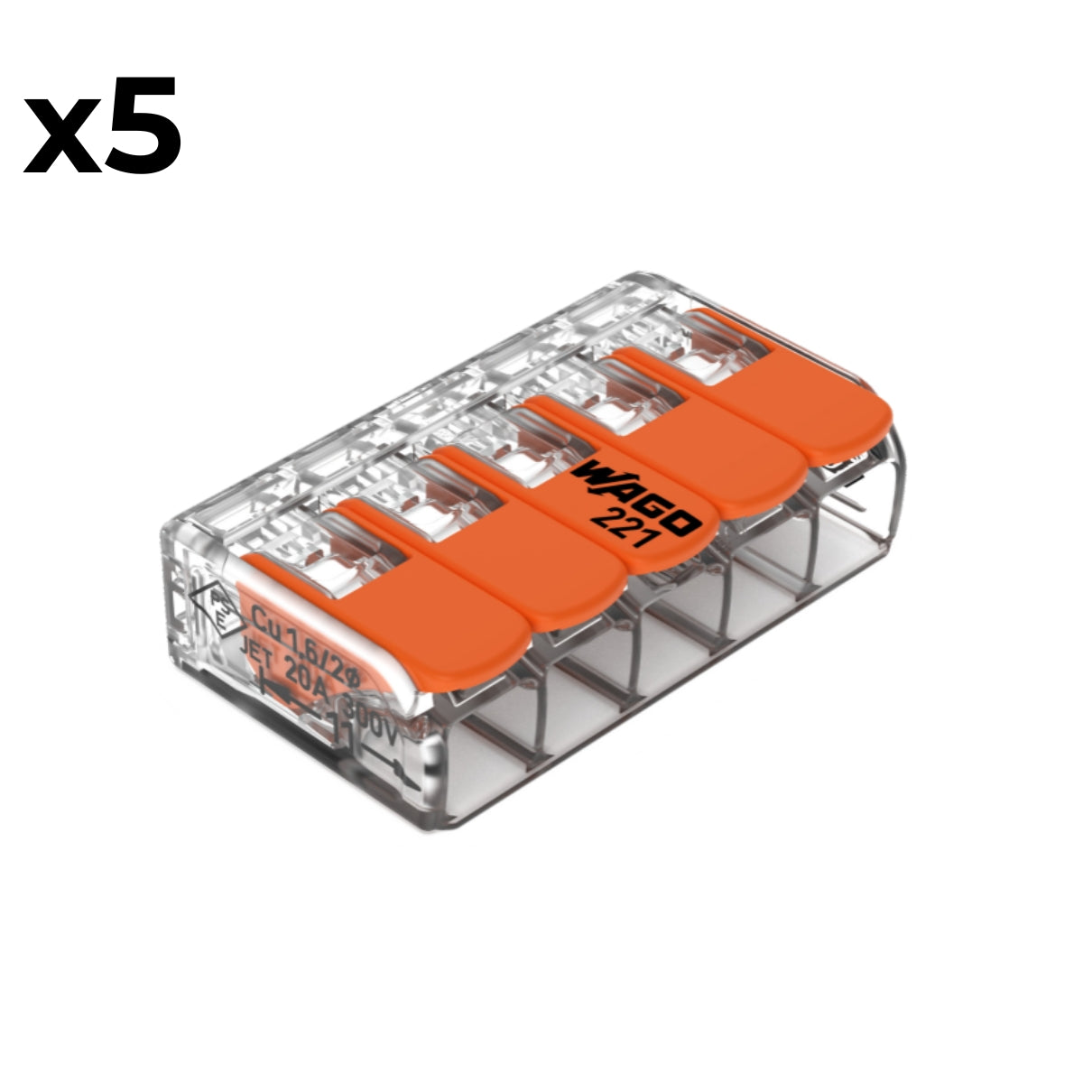 Sachet de 2/3/5 bornes 2 entrées S221 - Wago