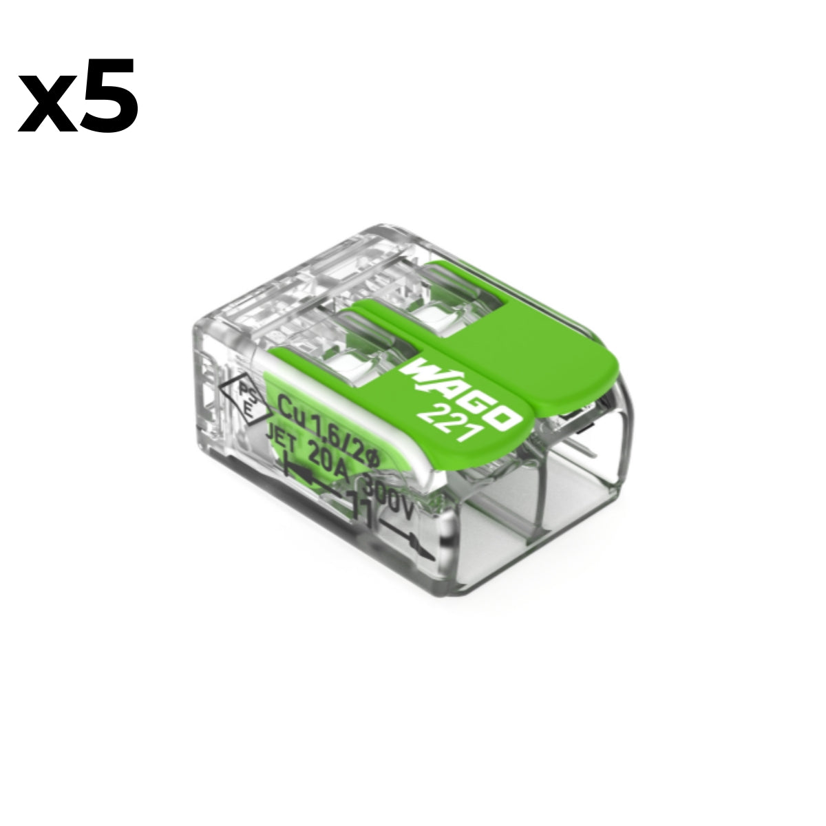 Sachet de bornes 221 Green - Wago