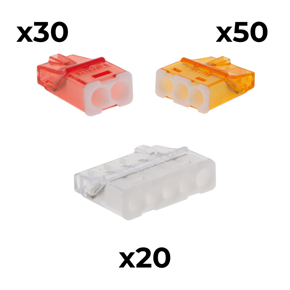 Lot de 100 bornes 2/3/5 entrées - mini connex - Blm