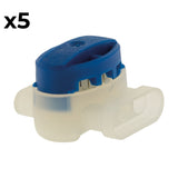 5 connecteurs étanches 3 entrées fils rigides 0,5 / 1,5 mm² - Bleu - Blm