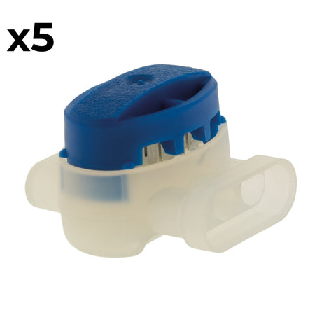 5 connecteurs étanches 3 entrées fils rigides 0,5 / 1,5 mm² - Bleu - Blm