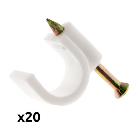 Lot de 20 crochets fixation Ø4mm - Blanc - Zenitech