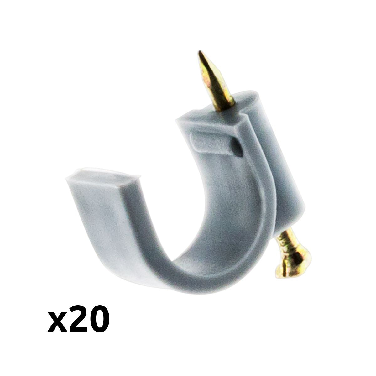 20 attaches plastiques Ø9 gris - Zenitech