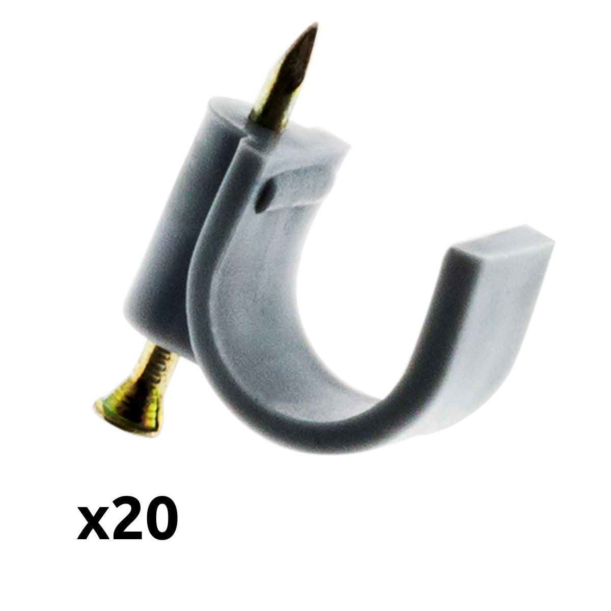 20 attaches plastiques Ø16 gris - Zenitech