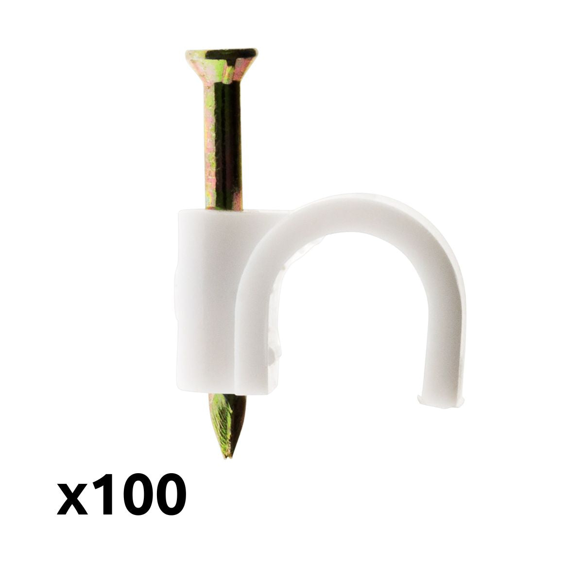 100 attaches Ø4mm blanc - Zenitech