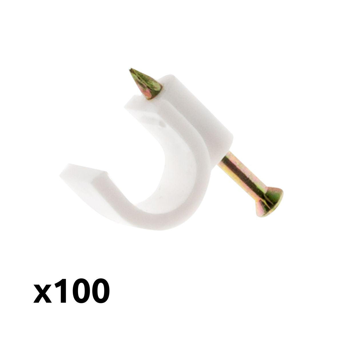 100 attaches Ø4mm blanc - Zenitech