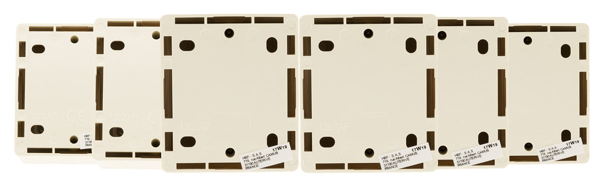 Lot 6 appareillages 2 va et vient + 4 prises 2P+T saillie Beijing - Zenitech