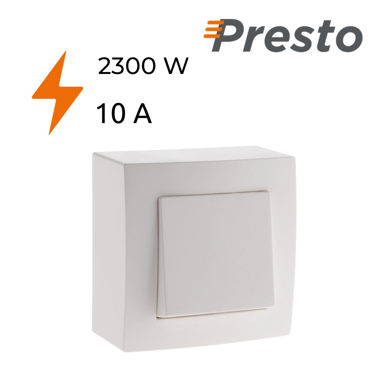 Interrupteur va et vient saillie blanc - Presto - Zenitech