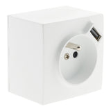 Prise saillie 2P+T + USB 2,4A - Zenitech