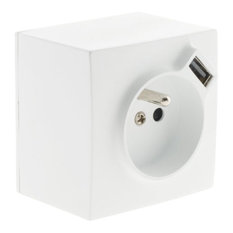 Prise saillie 2P+T + USB 2,4A - Zenitech