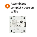 Lot de 5 Prises 2P+T + USB 2.4A en saillie blanc RAL 9010