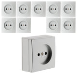 Prise 2P 10A saillie chrome - Zenitech