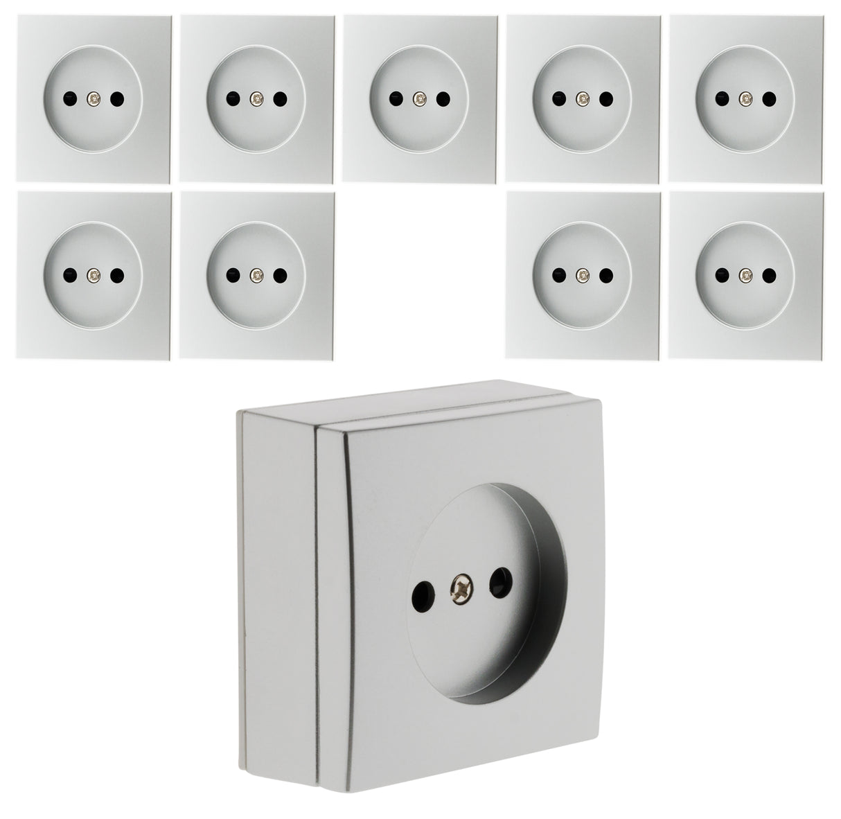 Prise 2P 10A saillie chrome - Zenitech