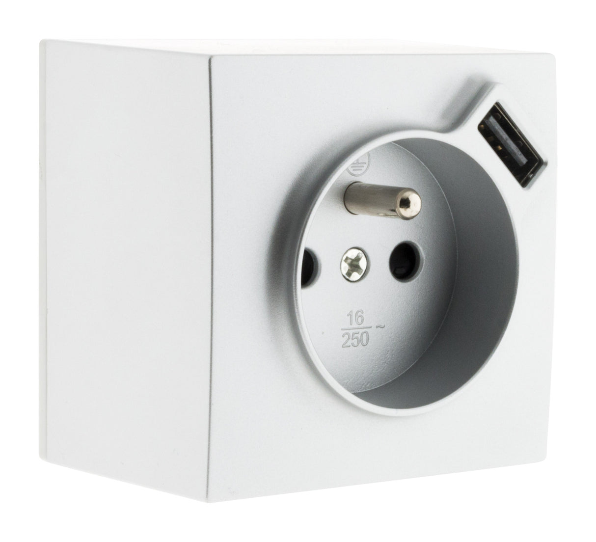 Prise saillie 2P+T + USB 2,4A - Zenitech