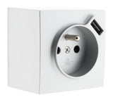 Prise saillie 2P+T + USB 2,4A - Zenitech