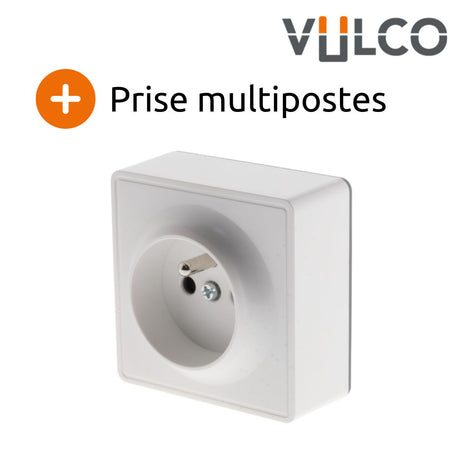 Prise simple saillie 2P+T 16A - Vulco - Zenitech