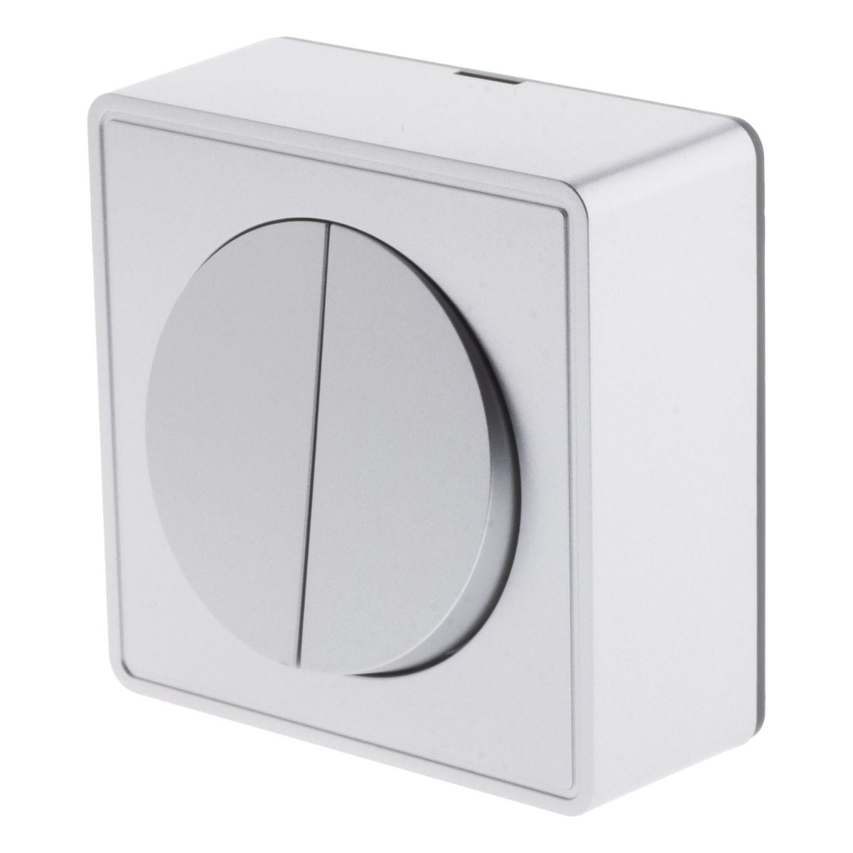 Interrupteur double complet va et vient 10A en saillie Silver - Vulco - Zenitech