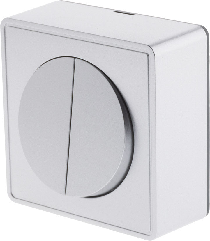 Interrupteur double complet va et vient 10A en saillie Silver - Vulco - Zenitech