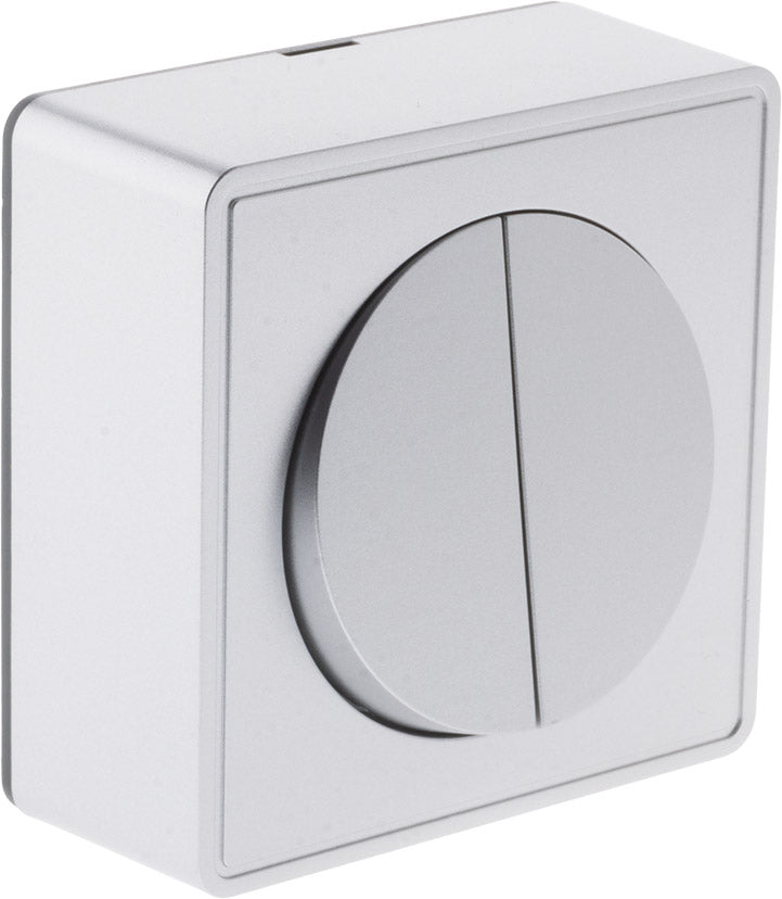 Interrupteur double complet va et vient 10A en saillie Silver - Vulco - Zenitech