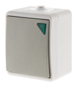 Va et vient à voyant IP54 - gris clair - Zenitech