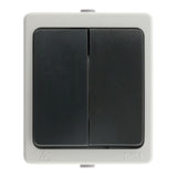 Double interrupteur va et vient 10A IP54 - noir - Aquae - Zenitech