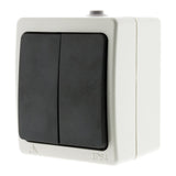 Double interrupteur va et vient 10A IP54 - noir - Aquae - Zenitech