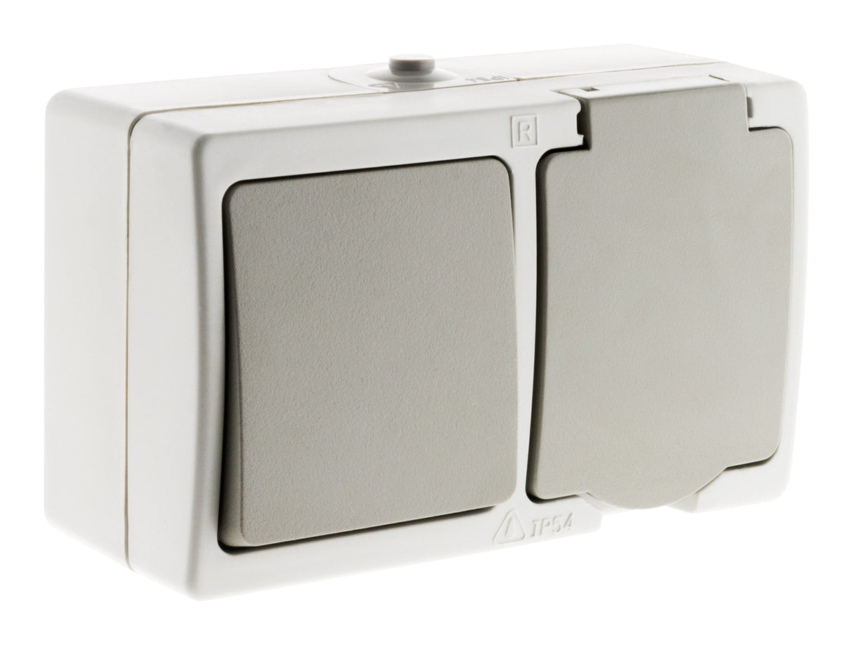 Appareillage mixte horizontal va-et-vient et prise 2P+T - Zenitech