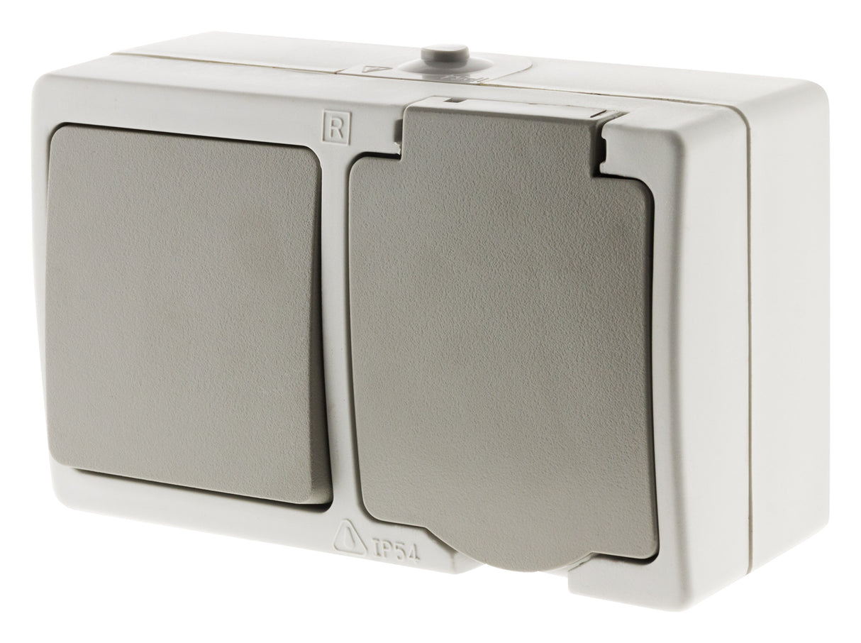 Appareillage mixte horizontal va-et-vient et prise 2P+T - Zenitech