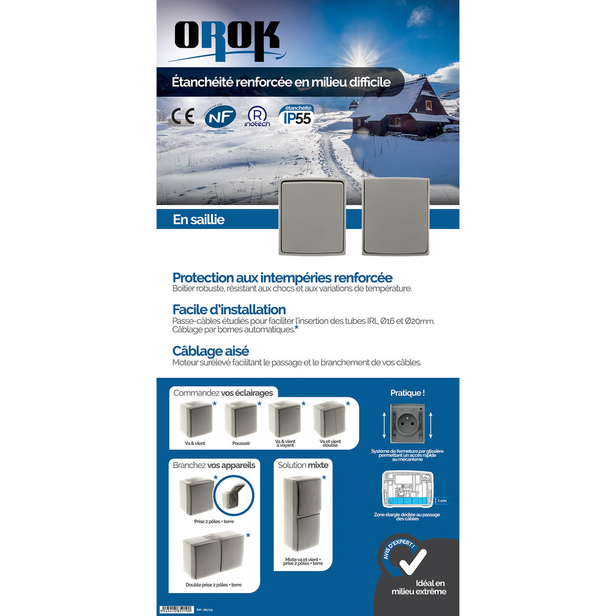 Bouton poussoir voyant IP55 Orok - Zenitech