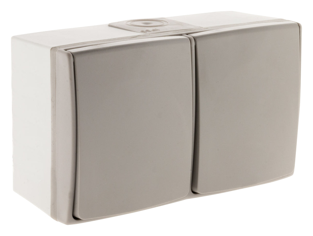 Double prise 16A 2P+T étanche IP55 - Gris - Orok - Zenitech