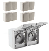 Double prise 16A 2P+T étanche IP55 - Gris - Orok - Zenitech