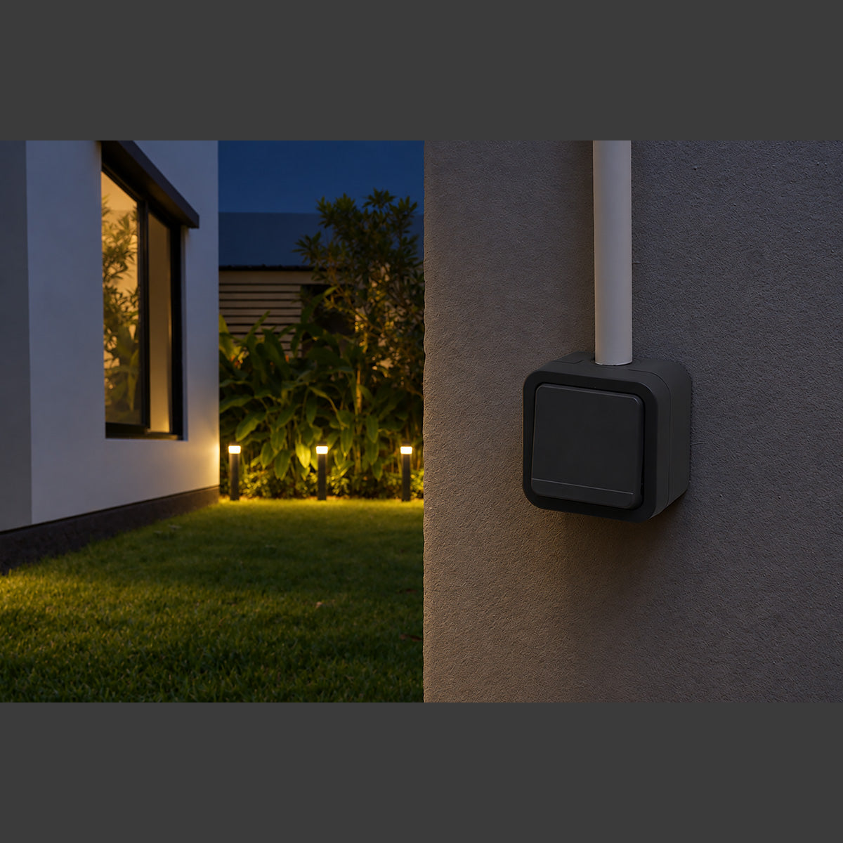 Va-et-vient étanche IP55 bornes automatiques - en saillie - gamme Granite - Protec