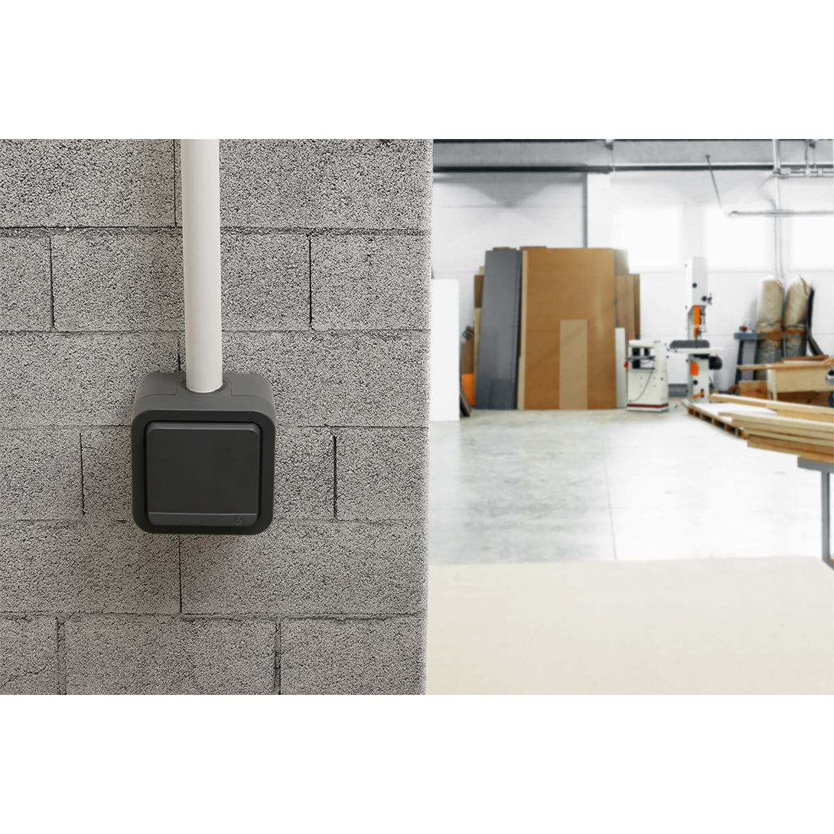 Prise 2P+T 16A simple ou double IP55 - bornes auto saillie - gamme Granite - Protec