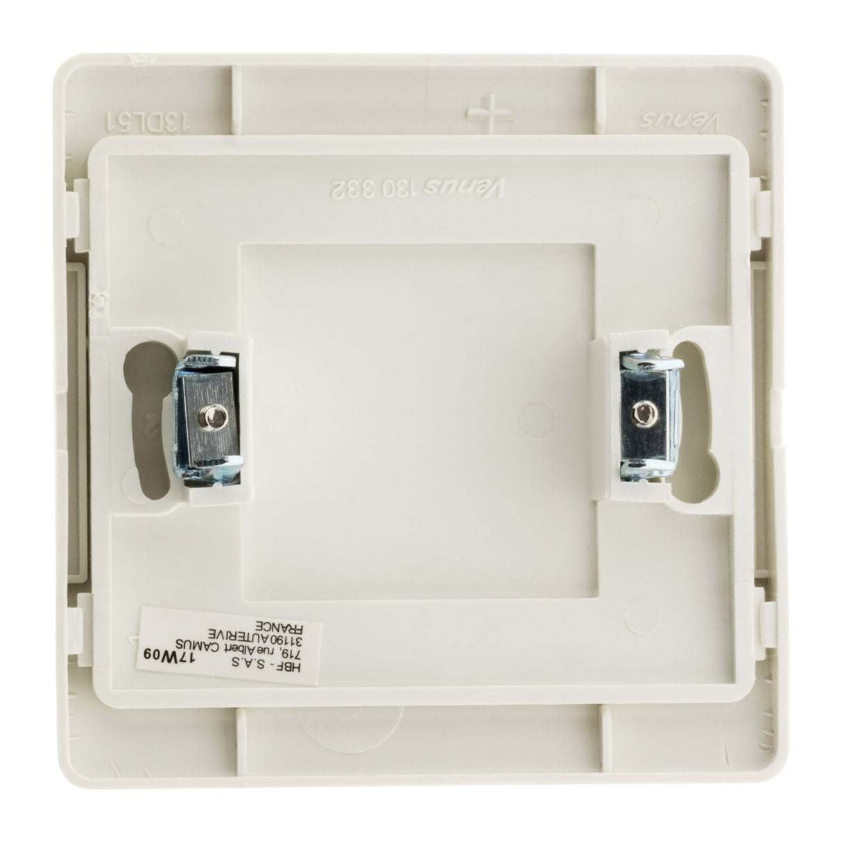 Plaque cache boîte 80x80mm - Blanc - Venus - Zenitech