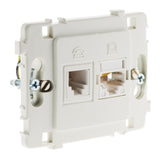 Prise RJ11 + RJ45 nu - blanc - Clarys - Zenitech