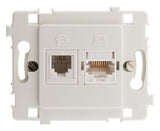 Prise RJ11 + RJ45 nu blanc - Clarys