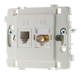 Prise RJ11 + RJ45 nu blanc - Clarys